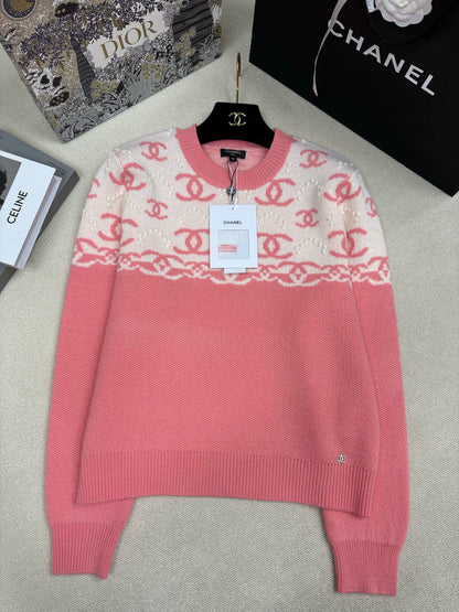 Knitted Jacquard Cashmere Sweater