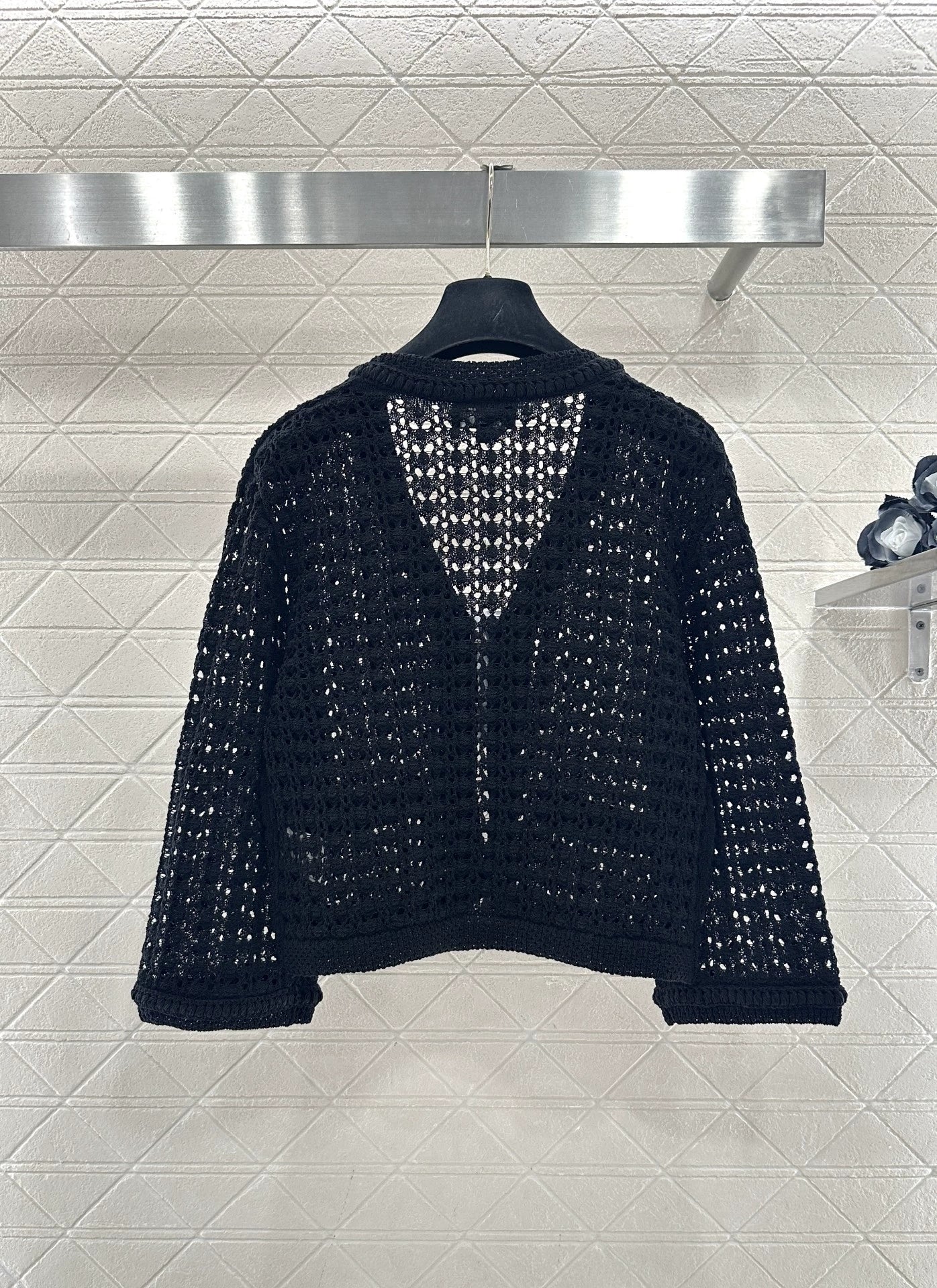 Openwork Short Knit Cardigan