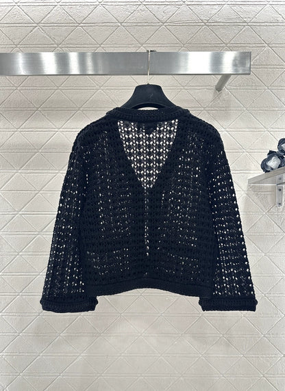Openwork Short Knit Cardigan