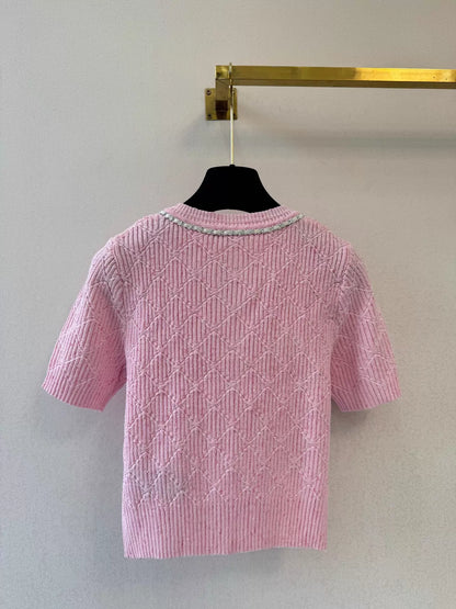 26ss Short-sleeved knit cardigan