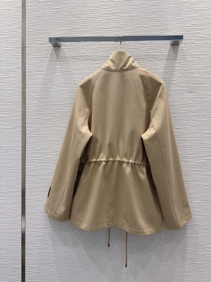 26New Long-Sleeve Windbreaker with Pockets and Drawstring