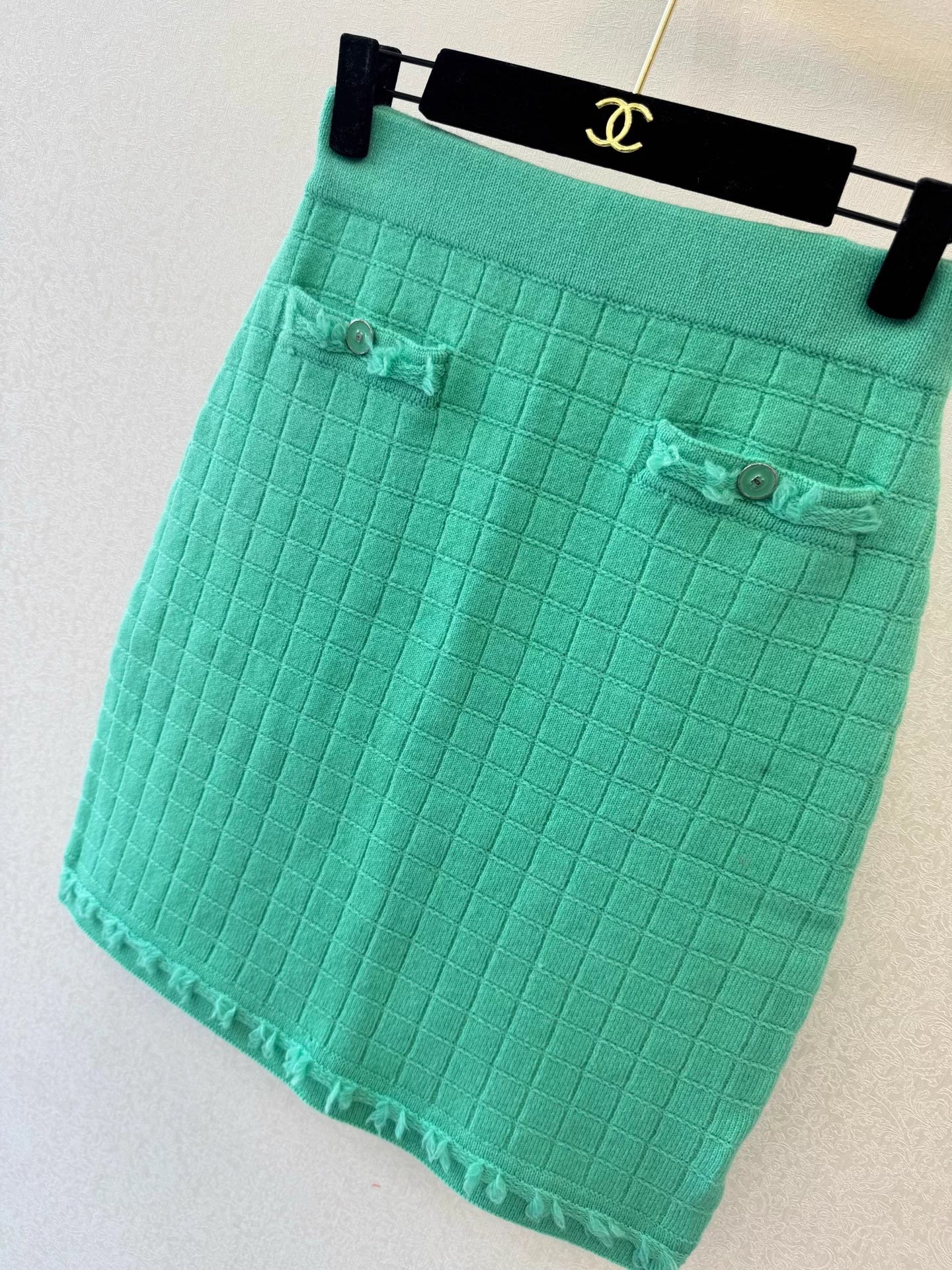 Green Wool Midi Skirt