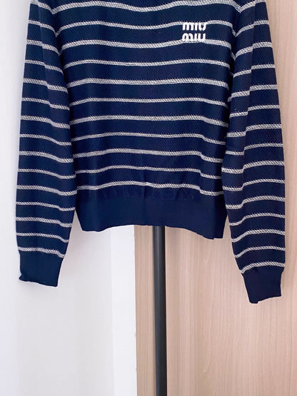 Color-blocked striped top