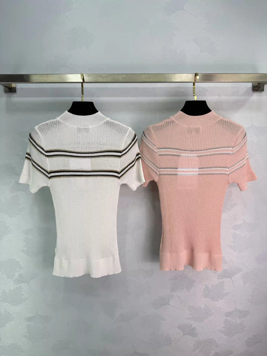 26ss Embroidered Knit T-shirt