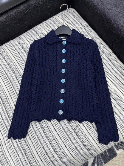 25fw Heavy industry hook flower lapel jacket