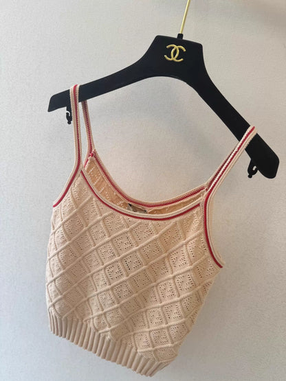 26ss Hollow-out knit vest
