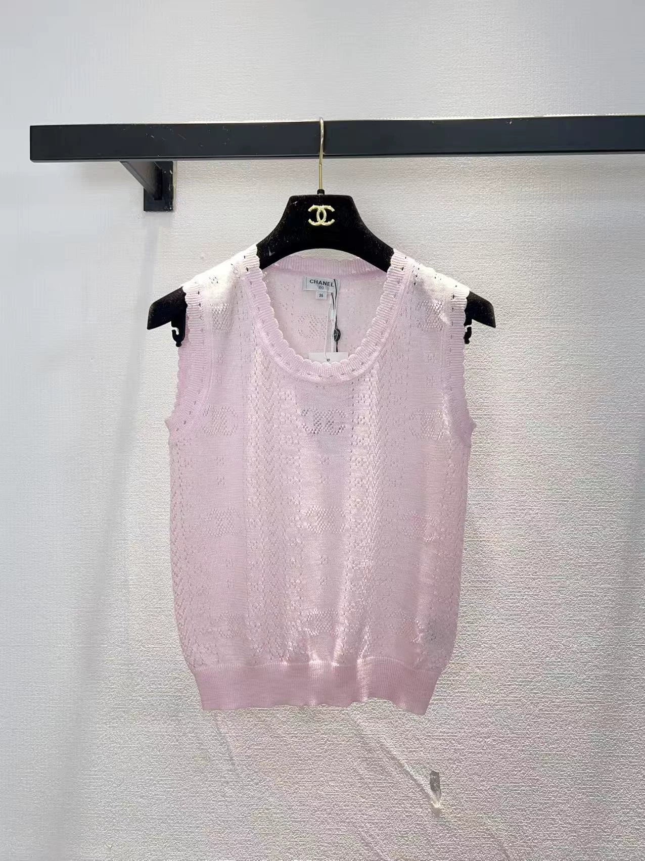 26ss Openwork Knit Sleeveless Vest