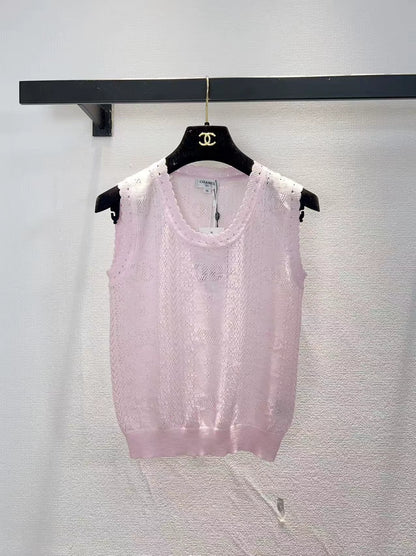 26ss Openwork Knit Sleeveless Vest