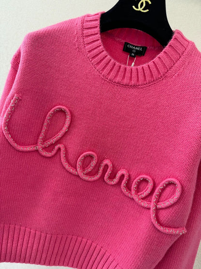3D letter knitted sweater