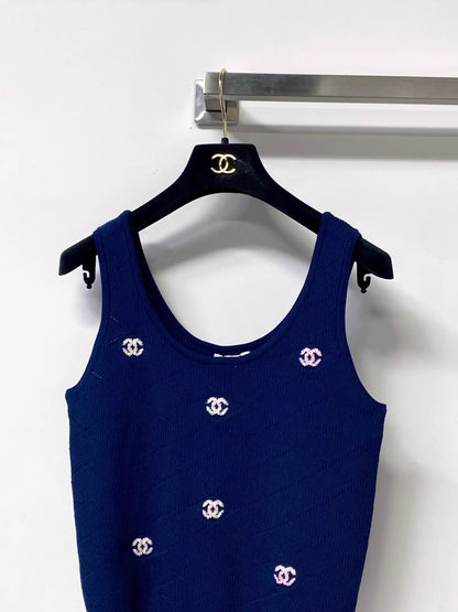 26ss Embroidered logo vest