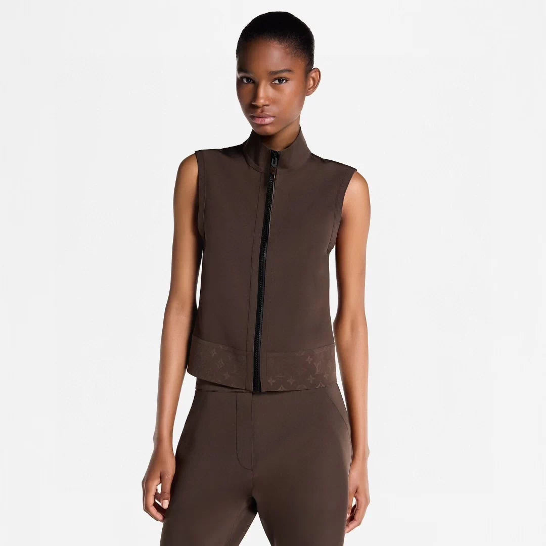 Zipper vest pants set