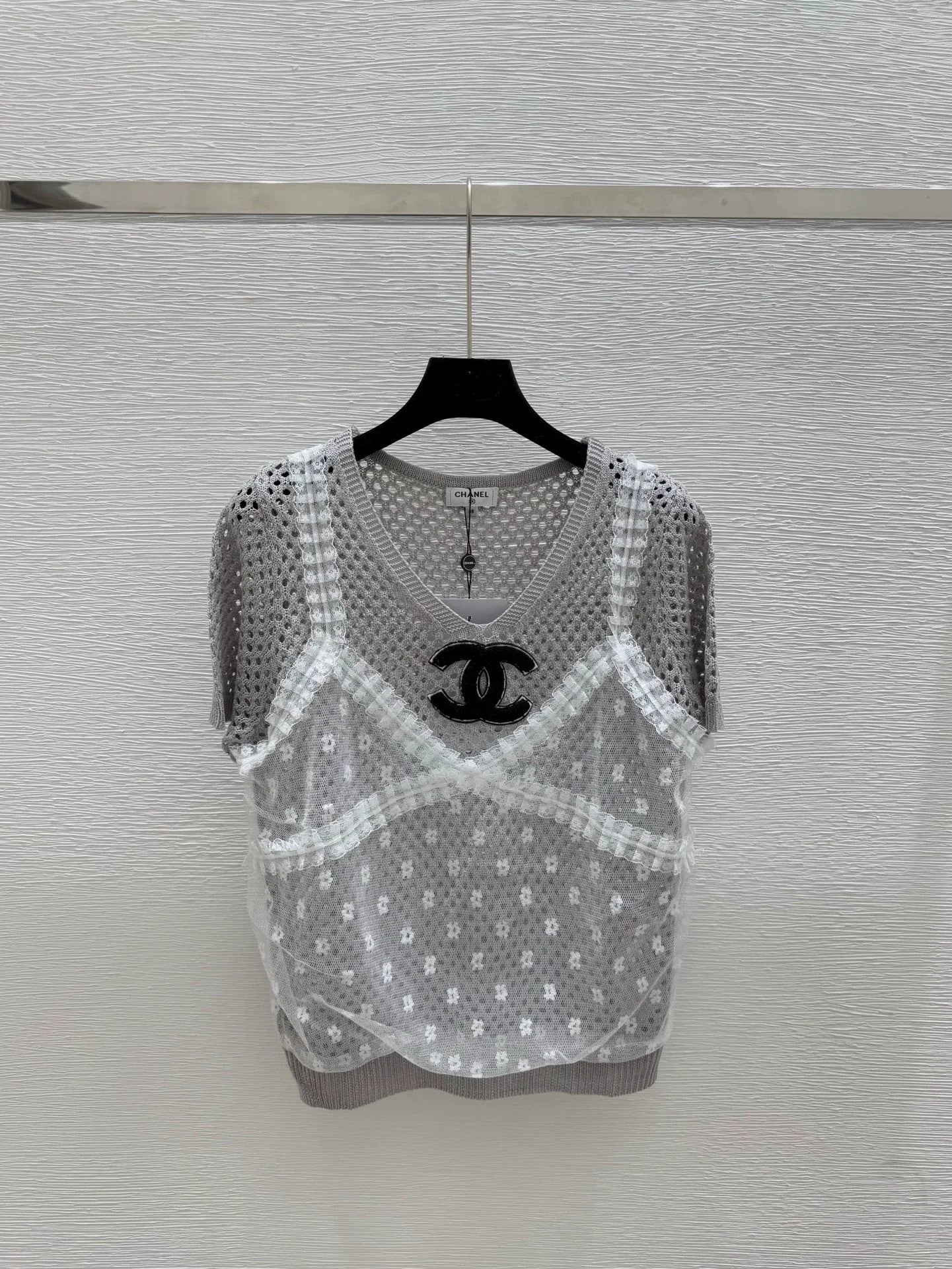25fw Fake two knitted short sleeves