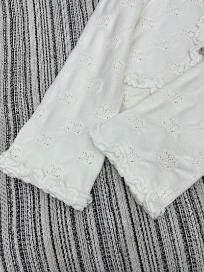 Hook flower round neck jacket