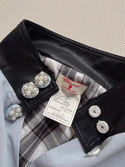 26ss Vintage-style light blue trench coat