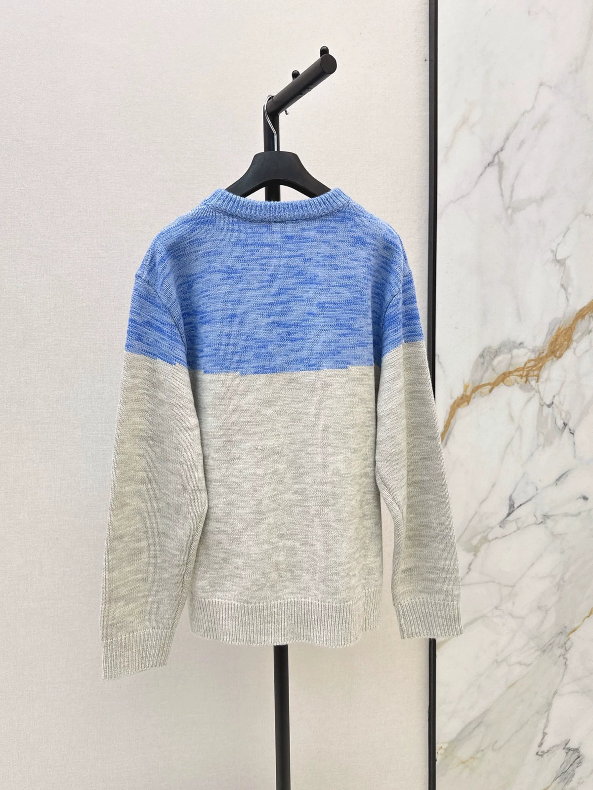 26New Color-Block Jacquard Loose-Fit Knit Sweater
