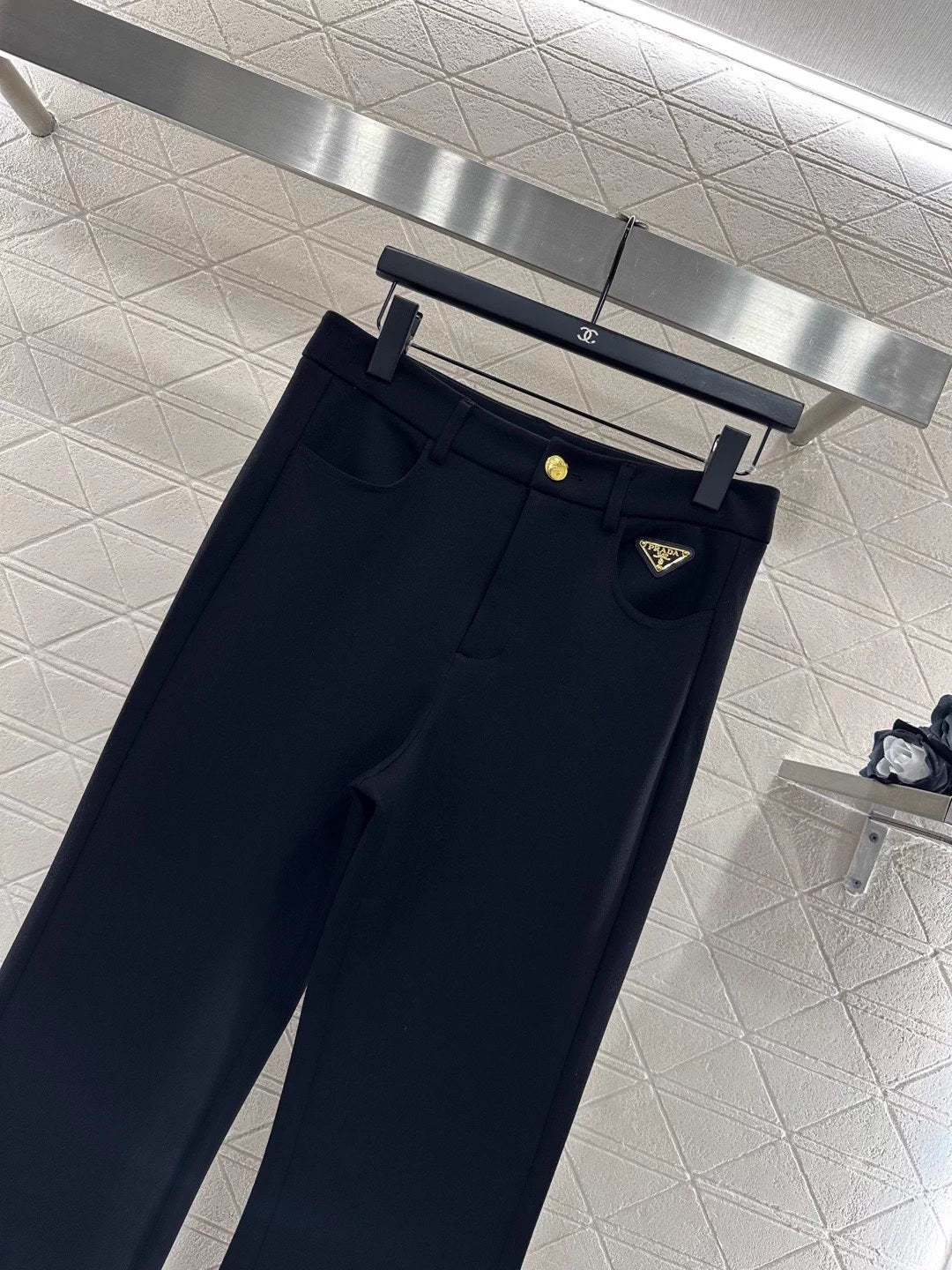 Slightly Flared Slim Fit Trousers