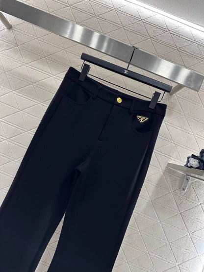 Slightly Flared Slim Fit Trousers