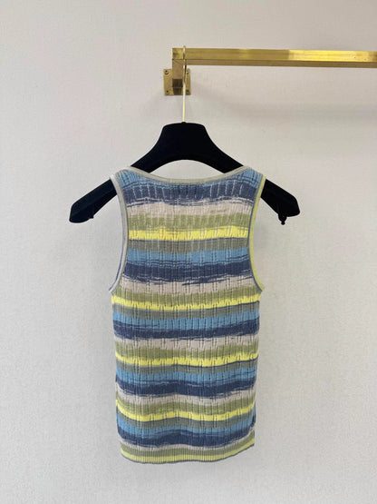 26ss Colorful Striped Knit Vest