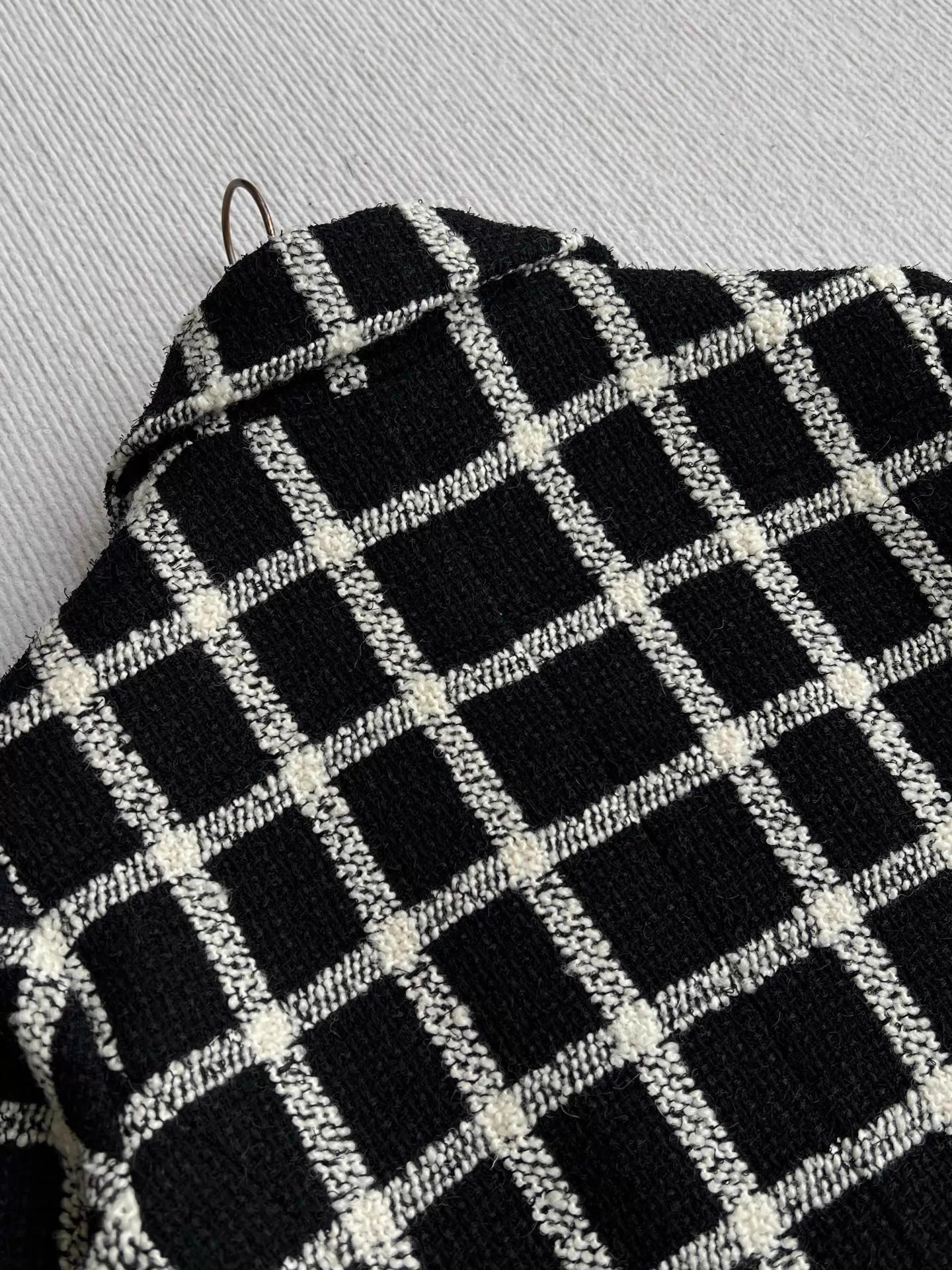 26ss French plaid tweed T-shirt/Skirts