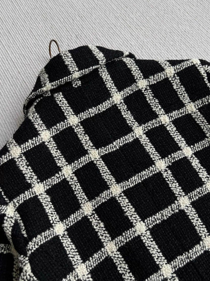 26ss French plaid tweed T-shirt/Skirts