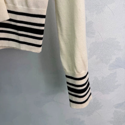 MiuMiu/26 Early Autumn New Hollow Knit Polo Shirt