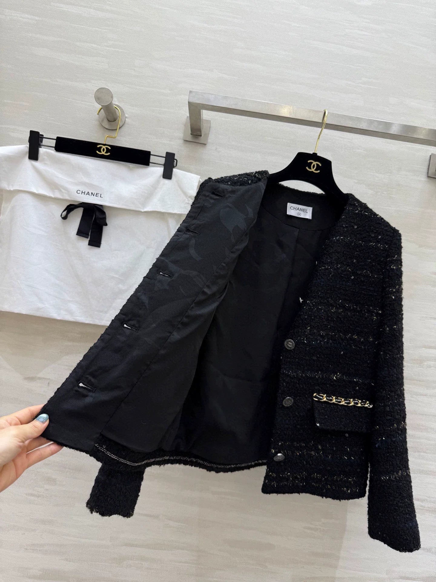 Knitted tweed jacket