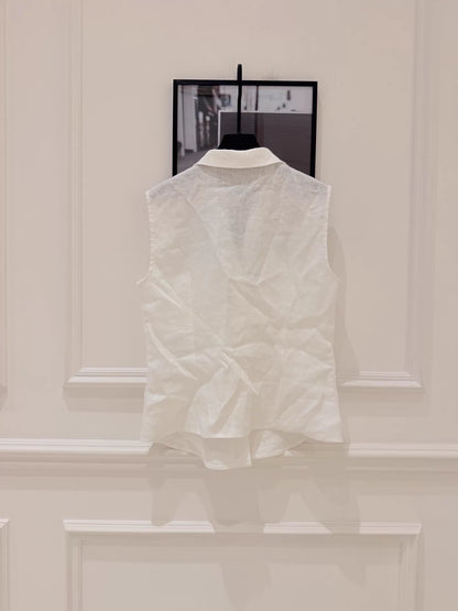 26ss Linen Sleeveless Shirt Vest