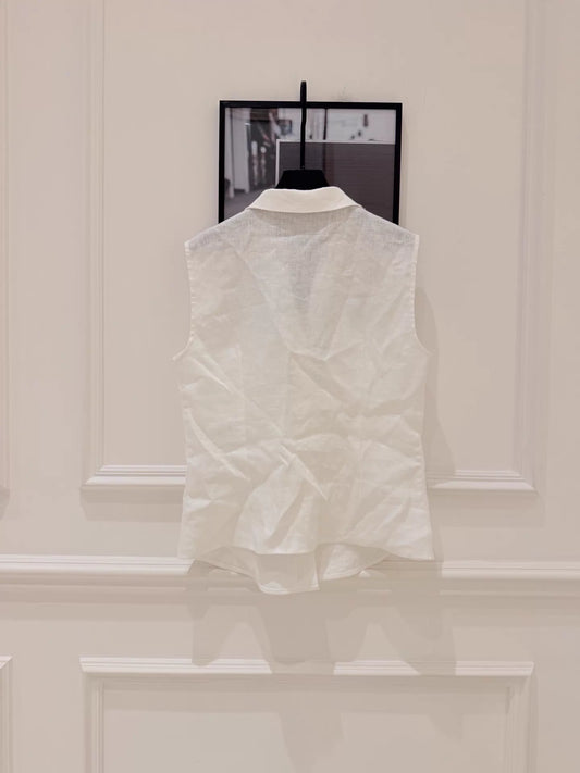 26ss Linen Sleeveless Shirt Vest