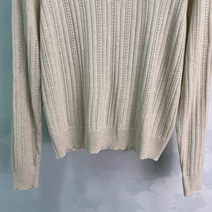 MiuMiu/26 Early Autumn New Hollow Knit Polo Shirt