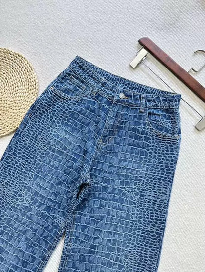 26ss Jacquard versatile straight leg jeans