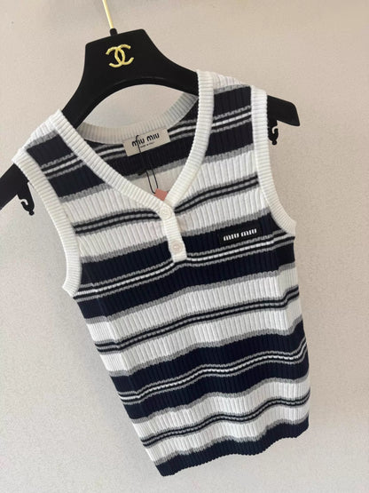 26ss Striped Knit Vest
