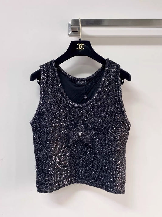 26ss Starry Sequin Vest