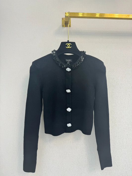Black knitted cardigan
