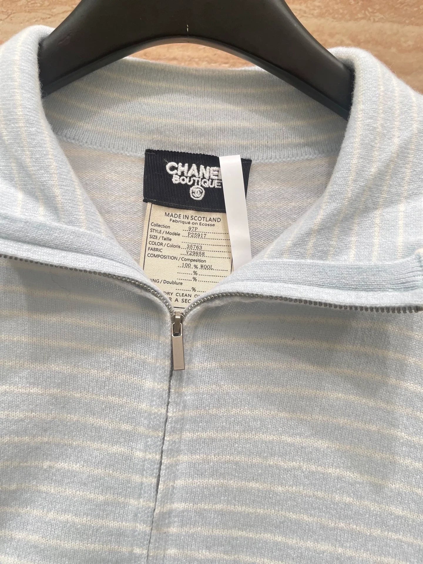 25fw White striped zipper sweatshirt（Medieval Series）