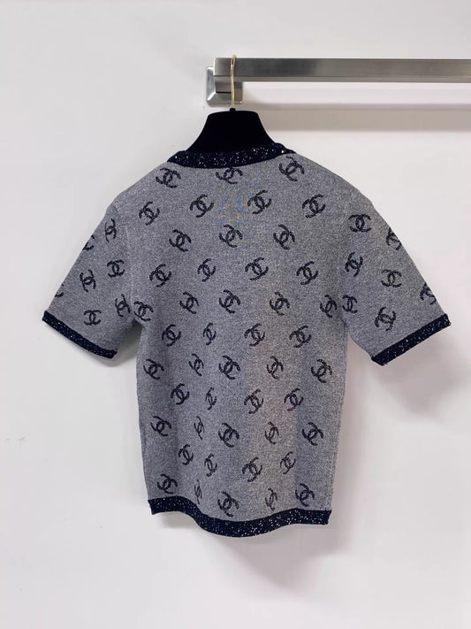 26ss All-over logo print short-sleeved T-shirt