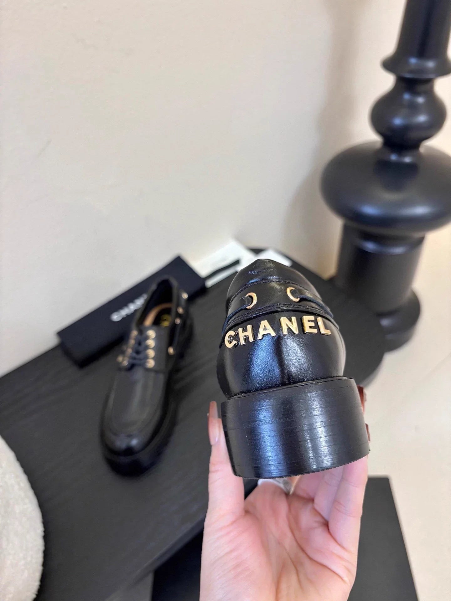 Double C buckle loafers