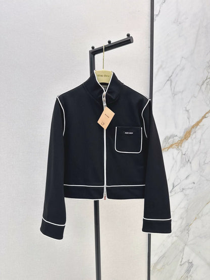 25fw Air layer fabric jacket with trim design