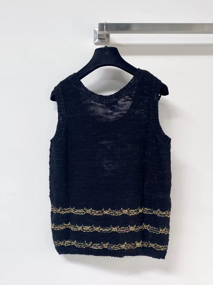 26ss Striped logo vest