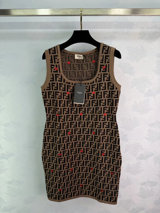 Monogram Heart Knit Dress