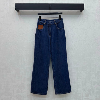 Fendi/26New ArrivalPaneled Straight-Leg Denim Trousers
