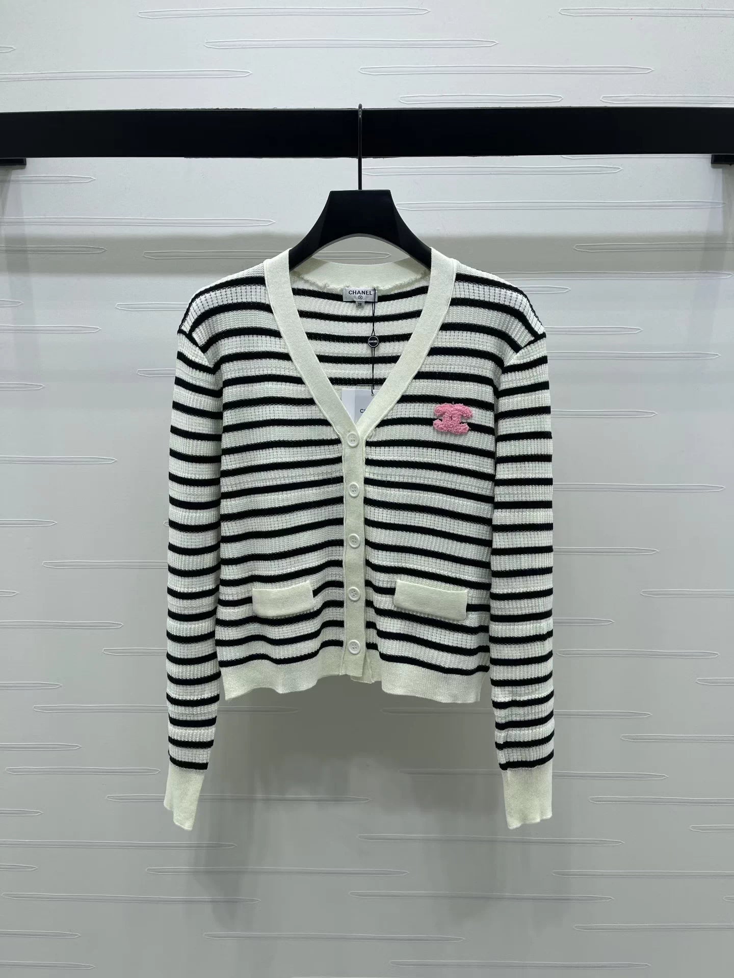 Striped V-neck Cardigan