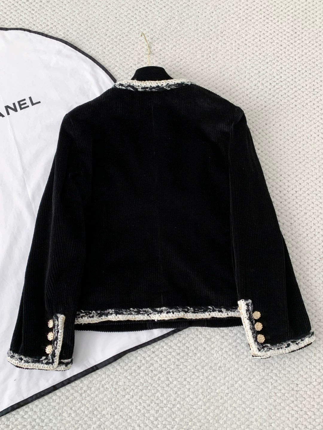26 Black Silk-Blend Tweed Jacket
