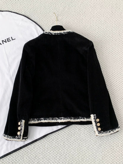 26 Black Silk-Blend Tweed Jacket