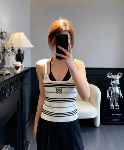 26ss Striped Ribbed Vest