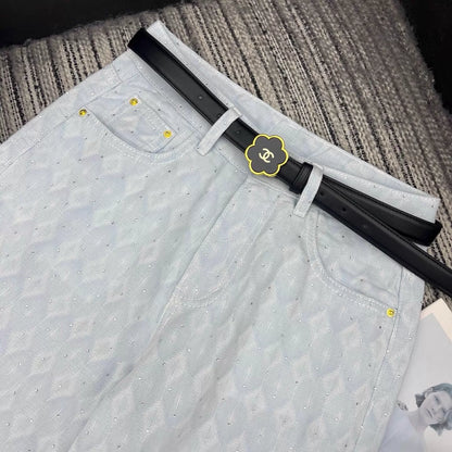 26ss Rhinestone-studded wide-leg jeans