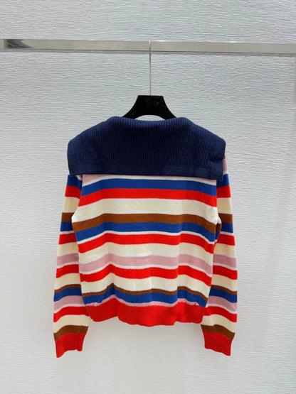 25fw Striped knitted cardigan