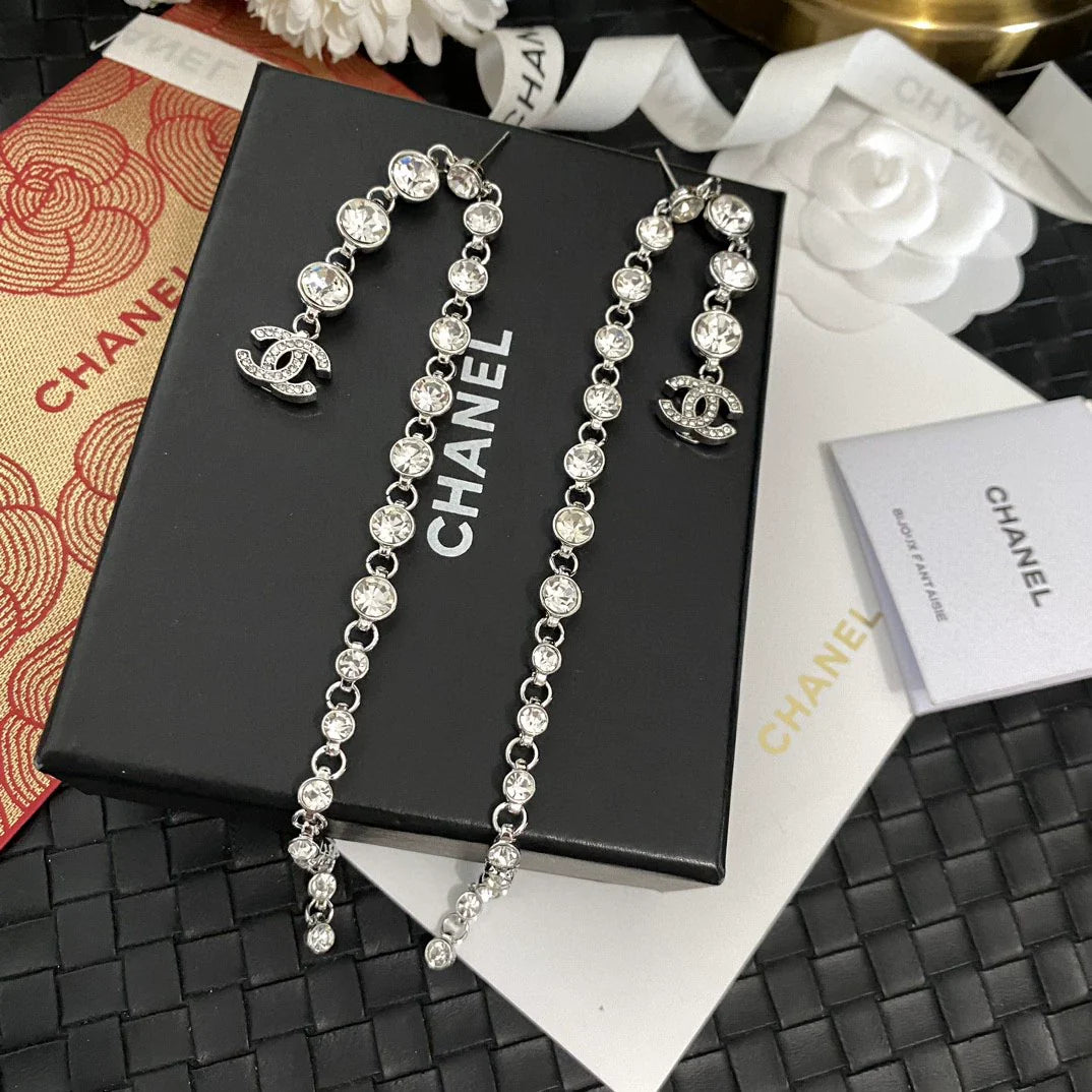 Crystal tassel earrings