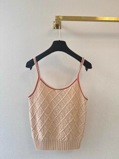 26ss Hollow-out knit vest