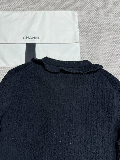 Ruffled Knit Cardigan/belted shorts