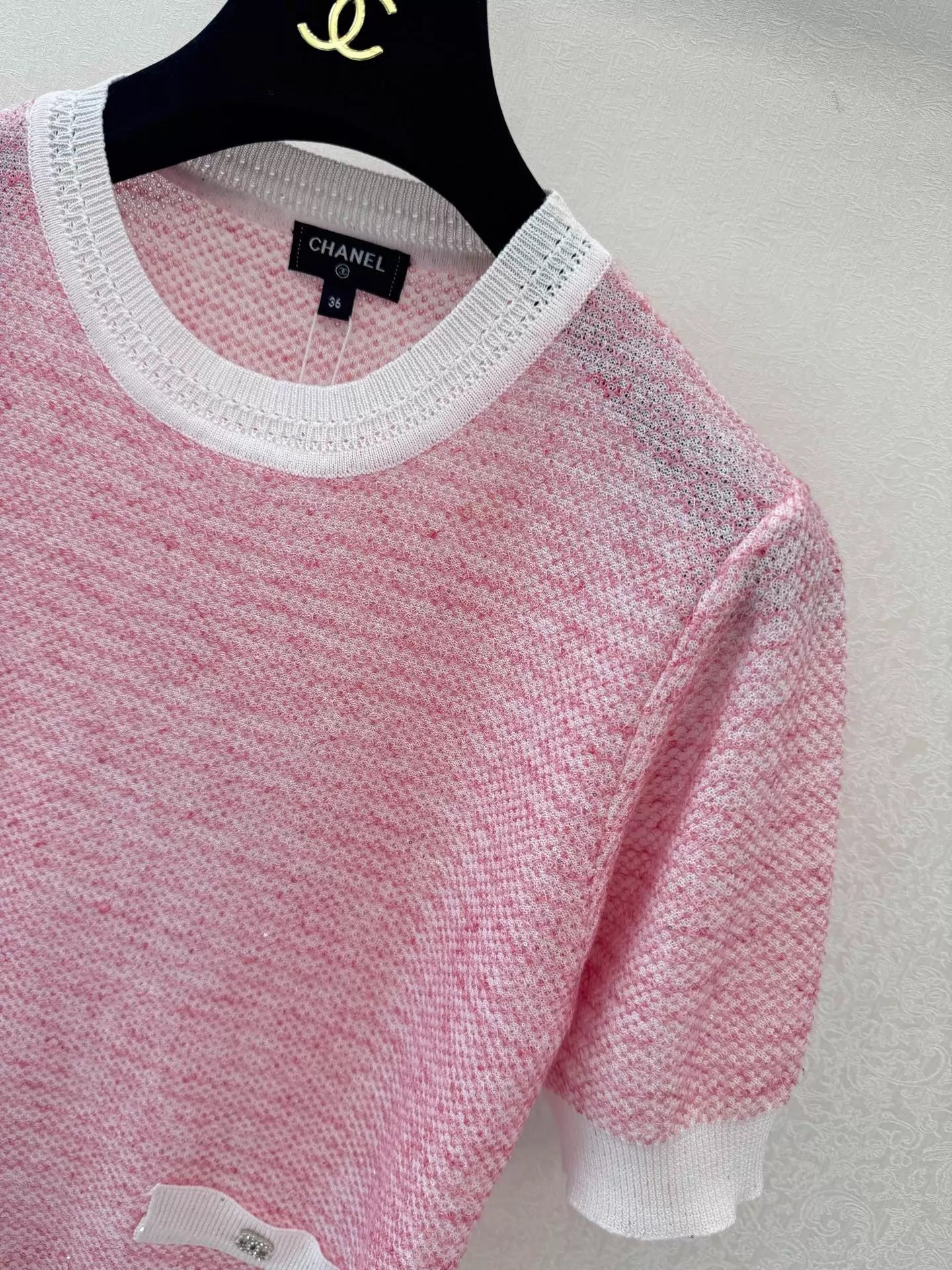 26ss Pink Knit Short-Sleeve T-Shirt